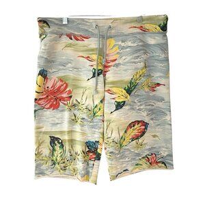 Vintage Y2K Lucky Brand Knit Wear Grunge Beach Tropical Palm Tree Leaf Shorts XS